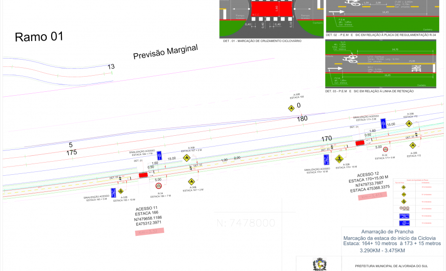 Folha do projeto da nova ciclovia