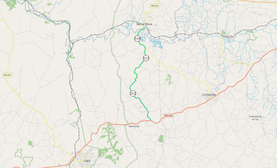 Mapa da PR-510 e PR-512