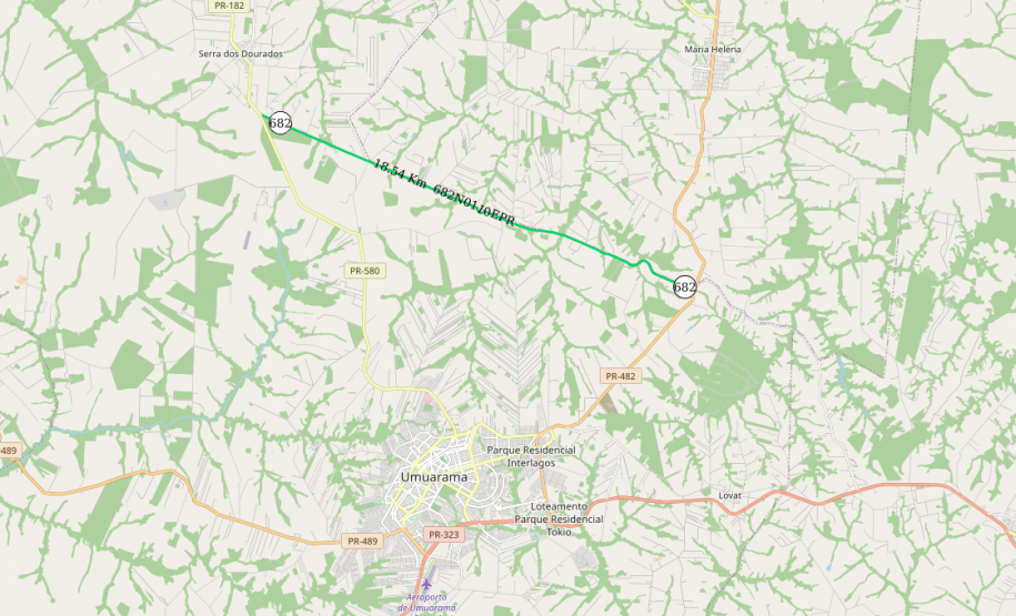 PR-682 mapa do trecho