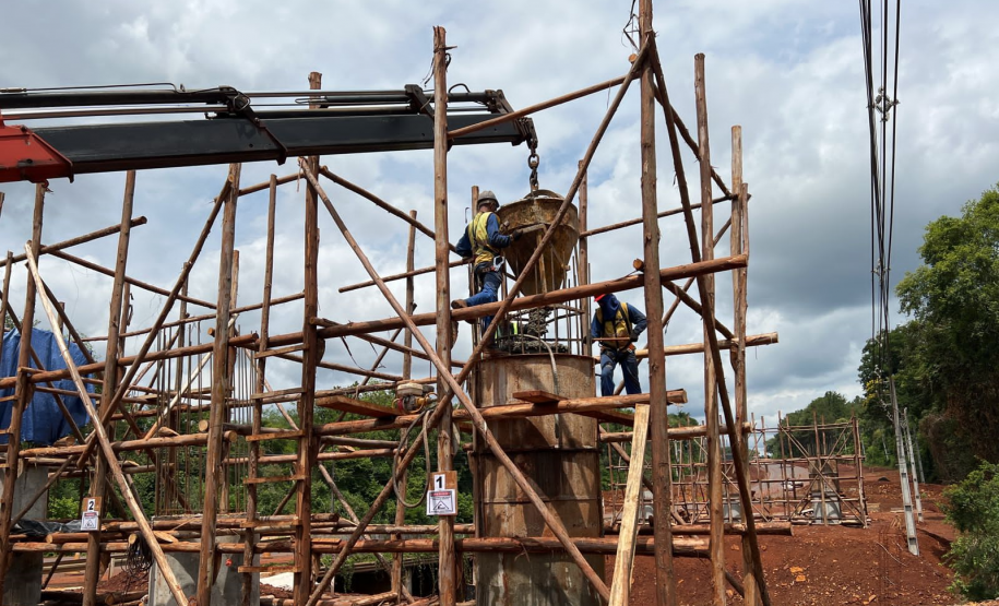 Concretagem tubulão da ponte