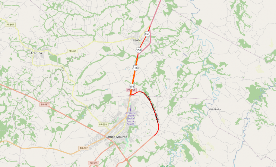 Mapa do trecho atendido