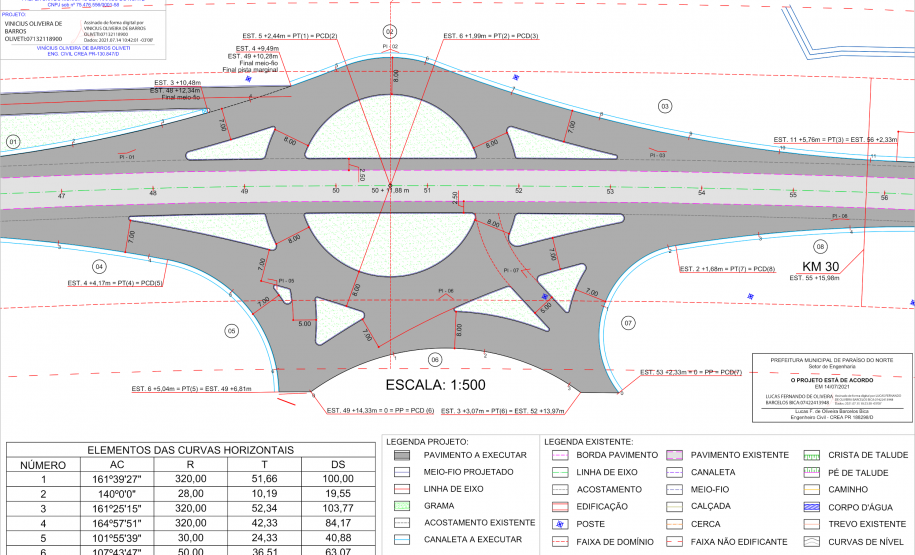 Folha do projeto executivo