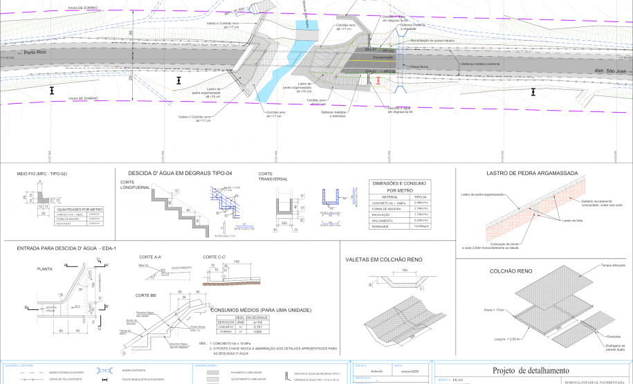 Folha do projeto de recuperação do aterro