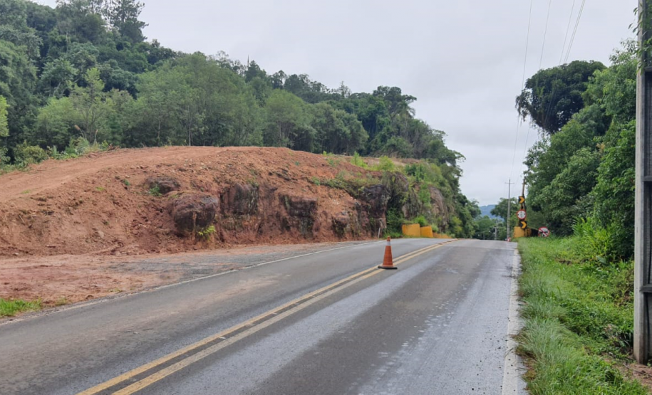 Trecho em obras na PRC-466 em União da Vitória
