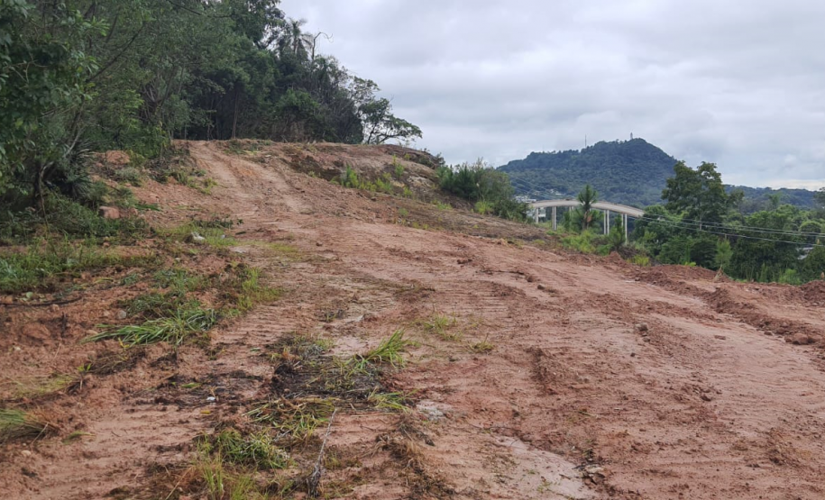 Trecho em obras na PRC-466 em União da Vitória
