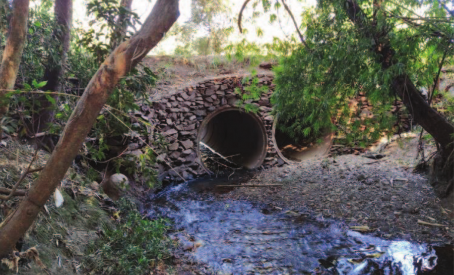Ponte atual sobre o Ribeirão Pinguim