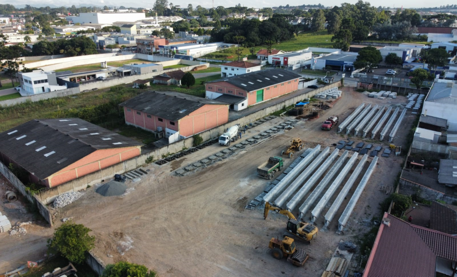 Viaduto do Bradesco - canteiro de obras