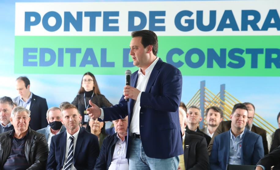 Evento de anúncio do edital da Ponte de Guaratuba