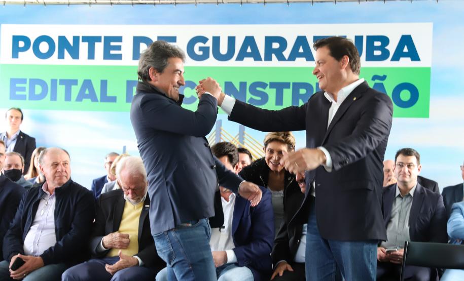 Evento de anúncio do edital da Ponte de Guaratuba