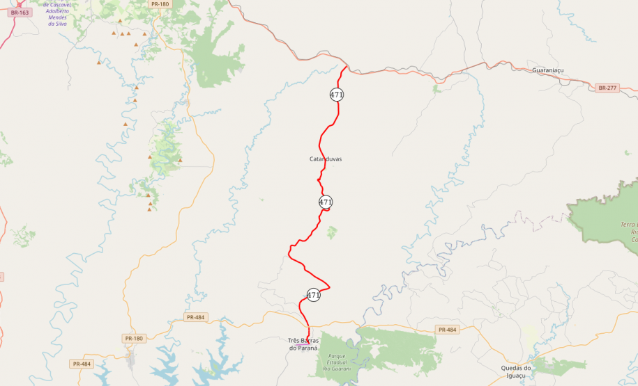 PR-471 Catanduvas a Três Barras do Paraná - mapa