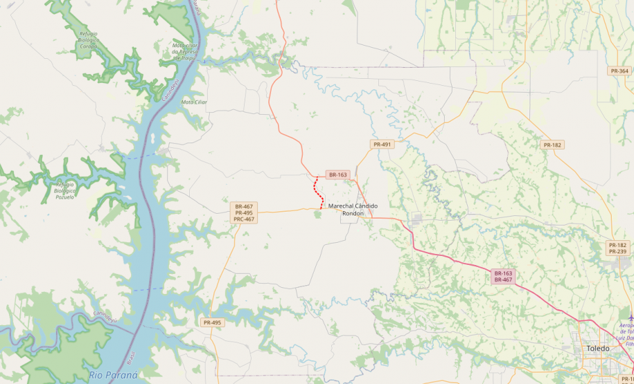 Contorno de Marechal Cândido Rondon - mapa