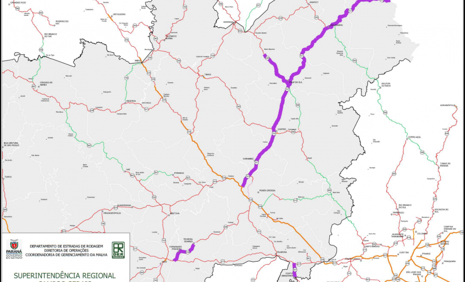 Mapa do Lote 02 do Integra Paraná