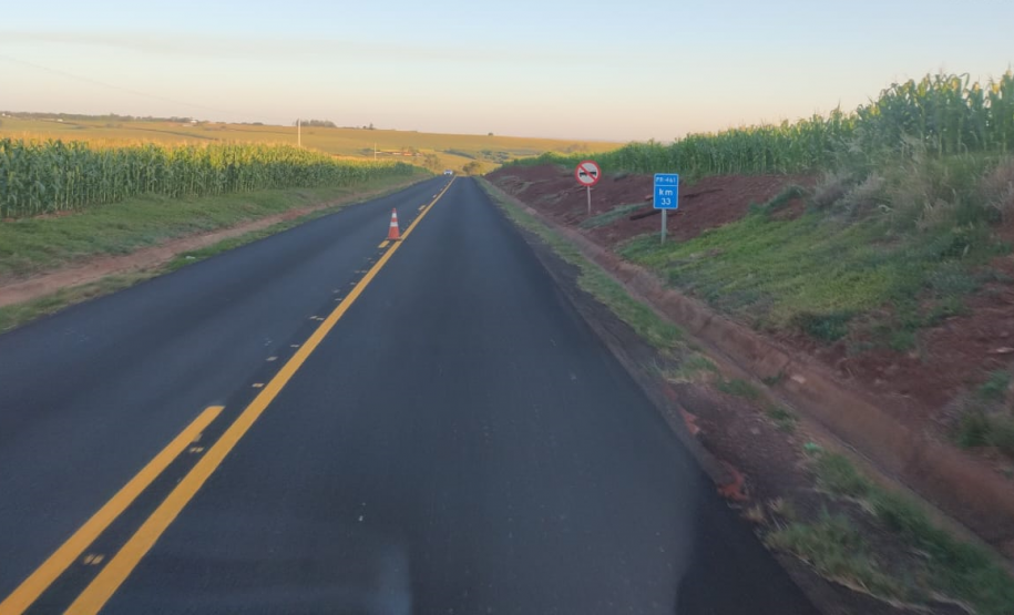 Conservação da PR-461 - sinalização provisória