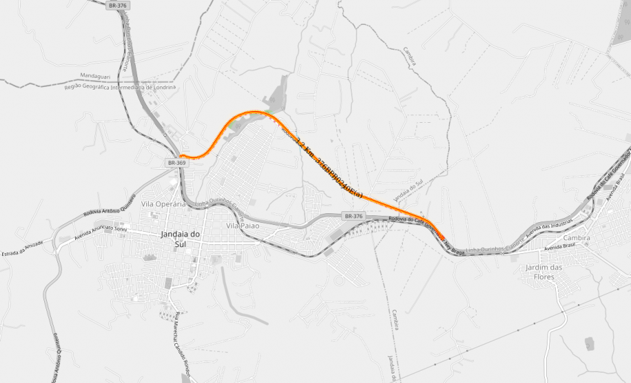 Mapa Contorno de Jandaia do Sul