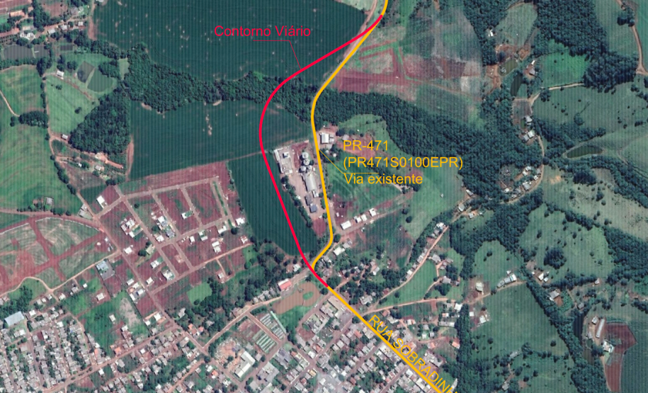Contorno de Três Barras do Paraná - mapa