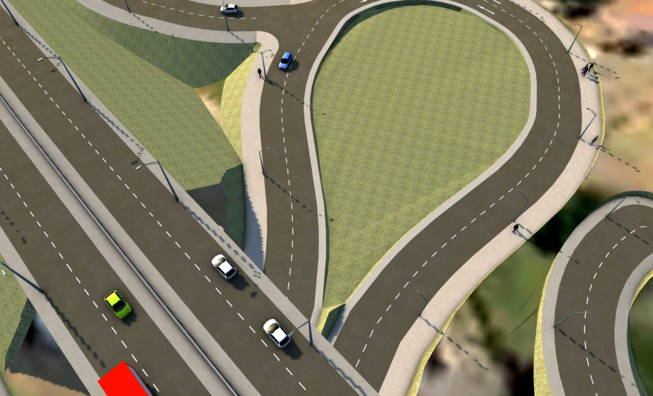 Maquete 3D do anteprojeto do Viaduto da PUC