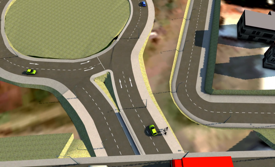 Maquete 3D do anteprojeto do Viaduto da PUC