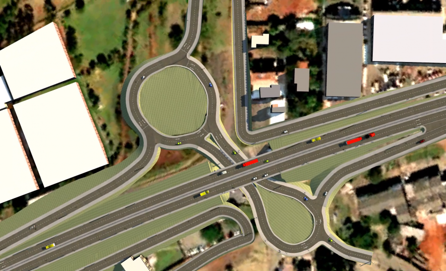 Maquete 3D do anteprojeto do Viaduto da PUC