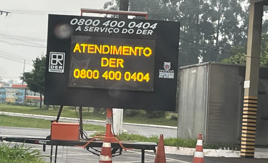 Operações de tráfego rodoviário - painel eletrônico