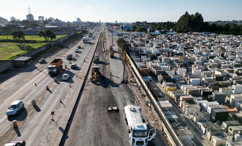 Obras do novo viaduto em São José dos Pinhais