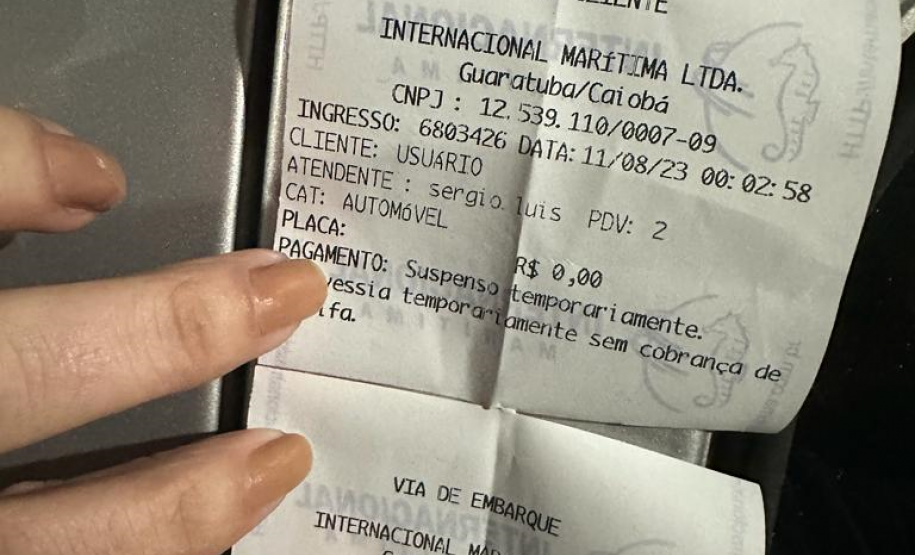 Primeiro tíquete com cobrança zero