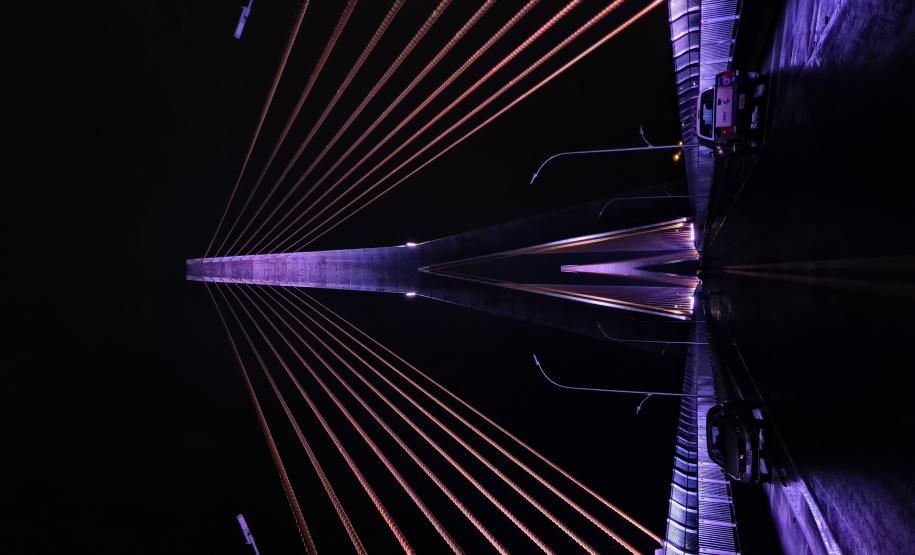 Teste da iluminação cênica da Ponte da Integração Brasil - Paraguai