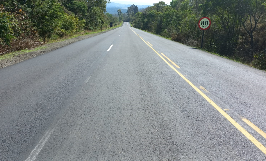 PR-090 Pavimento concluído e sinalização provisória