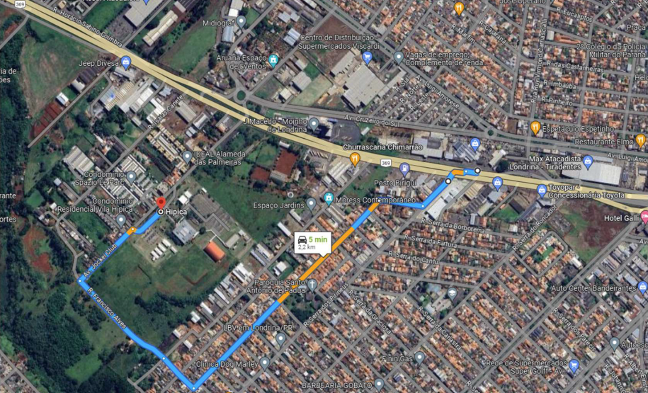 Sugestão de desvio Londrina - Cambé