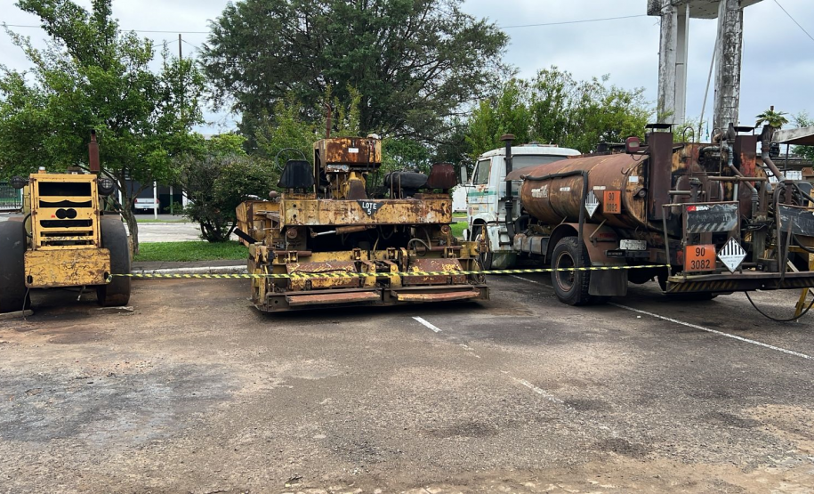 Veículos no pátio do ER Médio Iguaçu