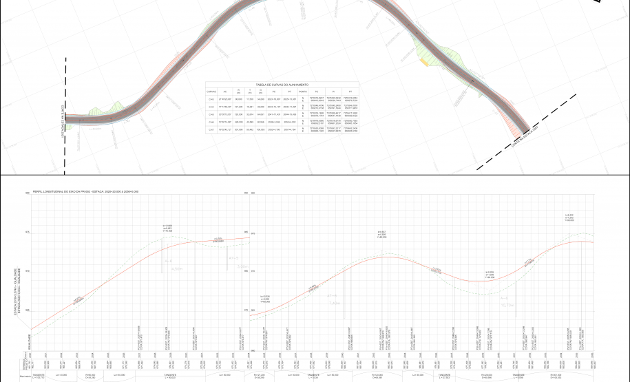 Folha do anteprojeto geométrico