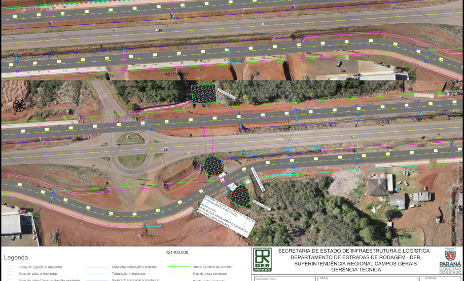 Folha do projeto da obra