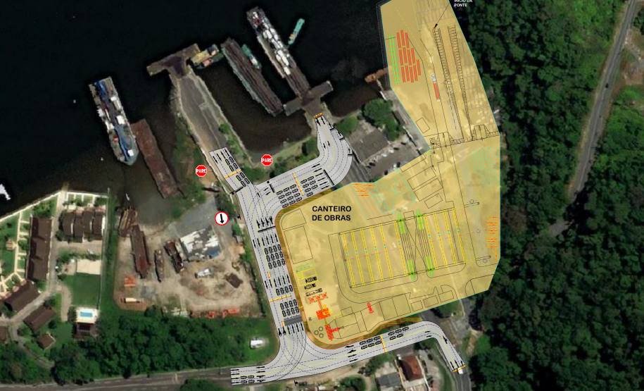 Croqui do Canteiro de Obras da Ponte de Guaratuba