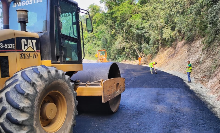 PR-092 em Rio Branco do Sul, pavimento do desvio temporário