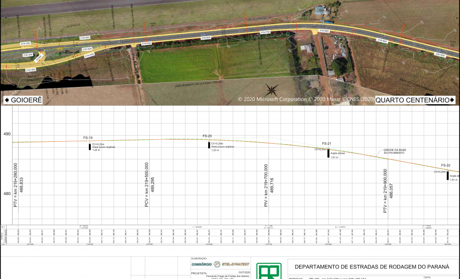 Folha do projeto da obra