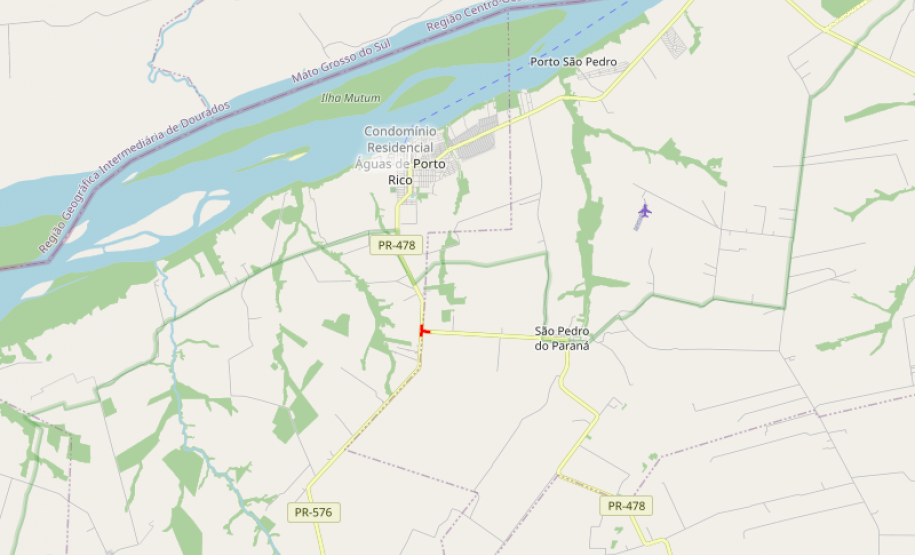 Mapa indicando o local da obra