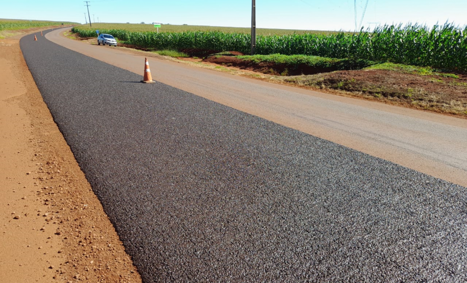 Conservação do pavimento em andamento