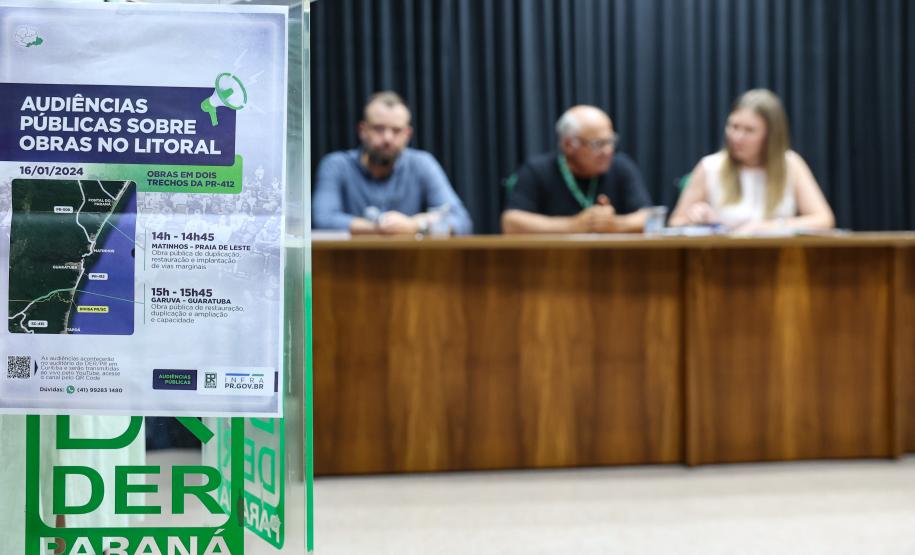 Audiência pública sobre a duplicação da PR-412 entre Matinhos e Praia de Leste