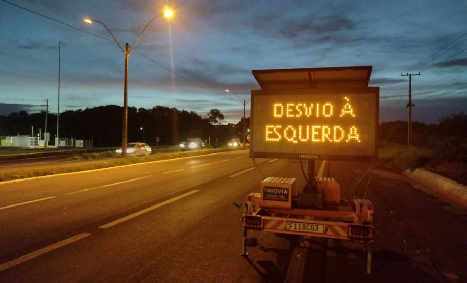 Sinalização provisória na PR-323 em Umuarama