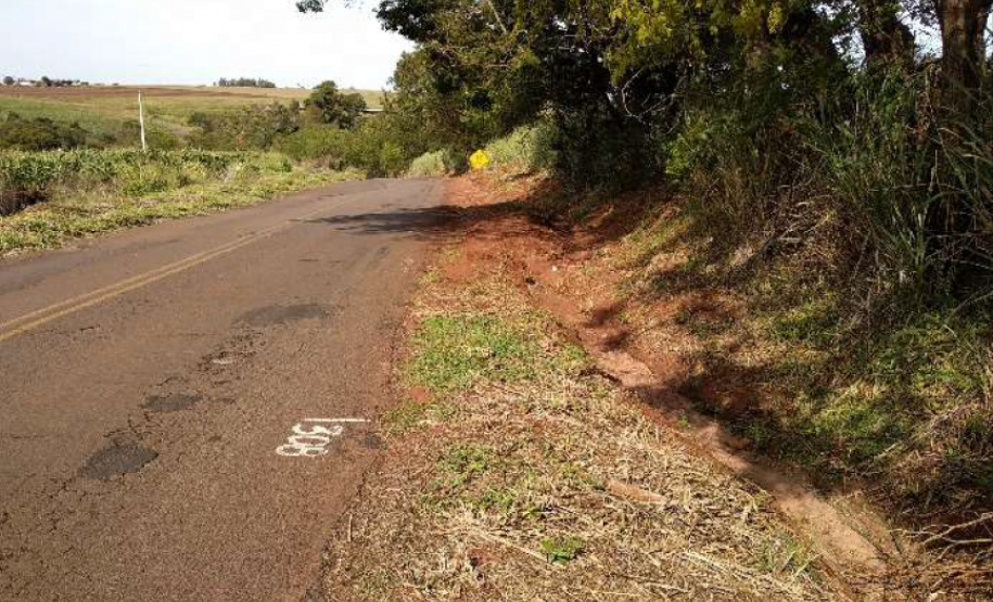 PR-461 em Flórida, trecho atingido por erosão