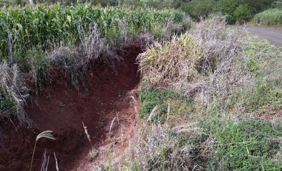 PR-461 em Flórida, trecho atingido por erosão