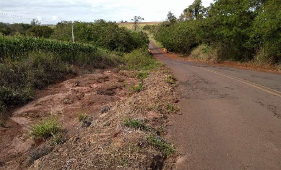 PR-461 em Flórida, trecho atingido por erosão