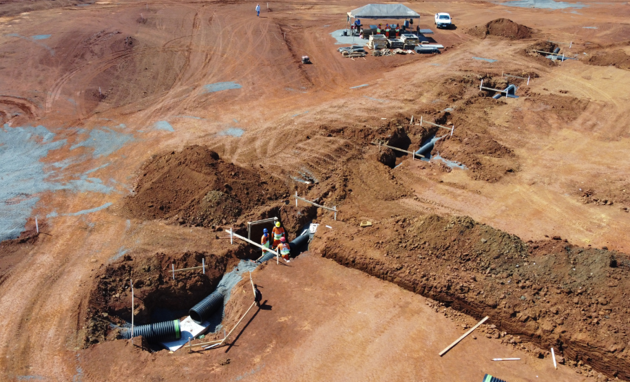 Execução de dispositivos de drenagem existentes na Aduana Brasil x Argentina