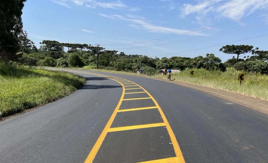 Conservação do pavimento realizada na PR-170 em Guarapuava