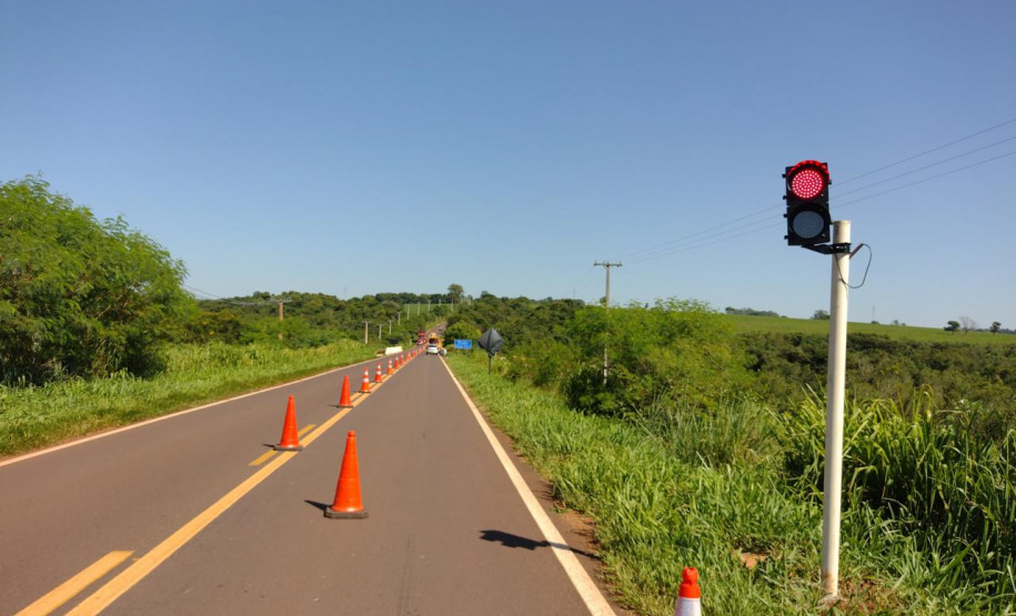 Obra de manutenção da ponte sobre o Rio Xambrê, na PR-490, em Iporã