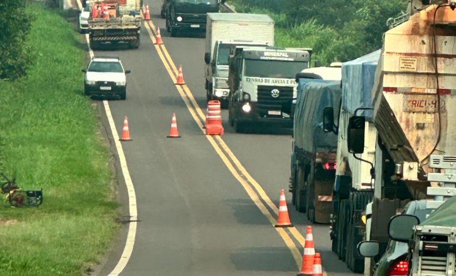 Obra de manutenção da ponte sobre o Rio Xambrê, na PR-490, em Iporã