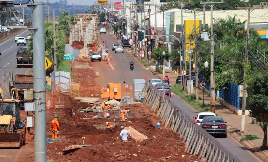 Obras dos novos viadutos de Sarandi