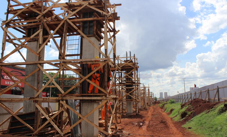 Obras dos novos viadutos de Sarandi