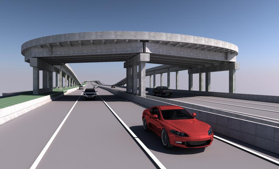 Maquete 3D dos novos viadutos de Sarandi