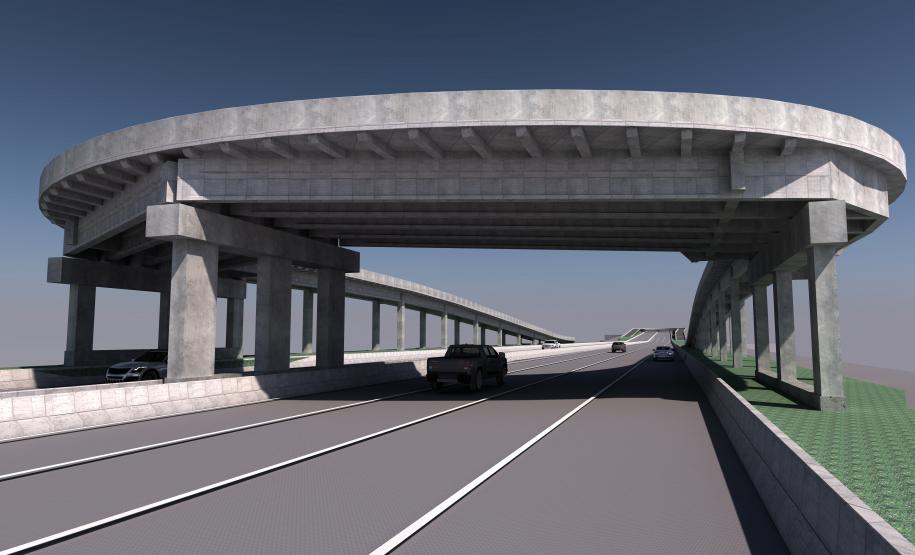 Maquete 3D dos novos viadutos de Sarandi