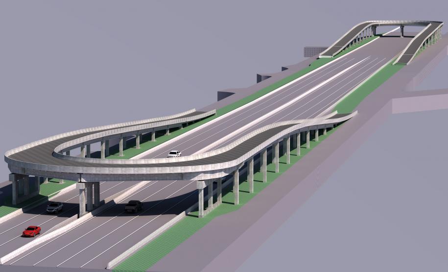 Maquete 3D dos novos viadutos de Sarandi